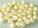 CZCAB-25039 - All Beads Original 2-hole Cabochon 6mm - Alabaster Pastel Cream - 12 Count