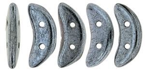 CZCRESC-14400 : CzechMates Crescent : Hematite - 4 Grams - Approx 30 Beads