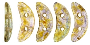 CZCRESC-15695 : CzechMates Crescent : Luster - Transparent Gold/Smokey Topaz - 4 Grams - Approx 30 Beads