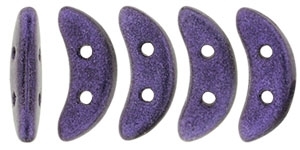 CZCRESC-79021 : CzechMates Crescent : Metallic Suede - Purple - 4 Grams - Approx 30 Beads