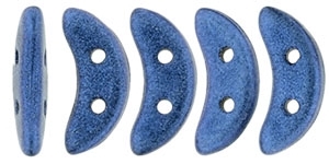 [ 7-1-B-2 ] CZCRESC-79031 : CzechMates Crescent : Metallic Suede - Blue - 4 Grams - Approx 30 Beads