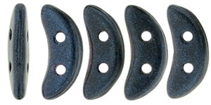 CZCRESC-79032 : CzechMates Crescent : Metallic Suede - Dark Blue - 4 Grams - Approx 30 Beads