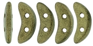 CZCRESC-79080 : CzechMates Crescent : Metallic Suede - Gold - 4 Grams - Approx 30 Beads