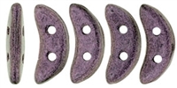 CZCRESC-79086 : CzechMates Crescent : Metallic Suede - Pink - 4 Grams - Approx 30 Beads