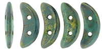 CZCRESC-BT6313 : CzechMates Crescent : Turquoise - Bronze Picasso - 4 Grams - Approx 30 Beads