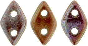 [ 9-3-B-2 ] CZDIA-R14415 - CzechMates Diamond 4x6mm Tube 2.5" : Bronze Luster Iris - Opaque Red - Approx 8 Grams