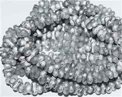 CZFAR-00030-27001 - Czech Farfalle Beads - Crystal Silver Etched - 5 Grams