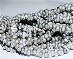 CZFAR-27000-28701 - Czech Farfalle Beads -Full Silver AB Etched - 5 Grams
