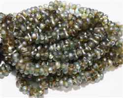 CZFAR-60010-22501 - Czech Farfalle Beads - Aqua Celsian Etched - 5 Grams