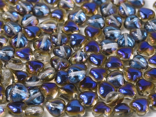 Czech Heart Beads 6mm - CZHB06-00030-22201 - Crystal Azuro - 2 Beads