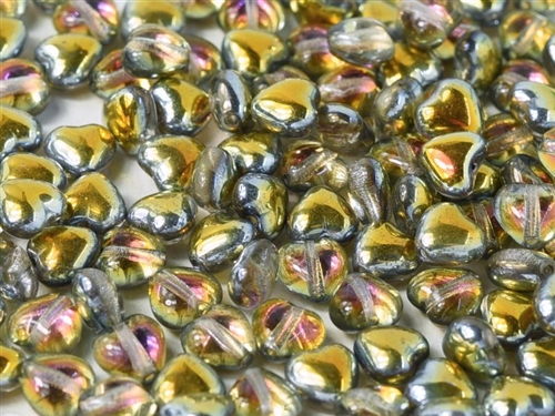 Czech Heart Beads 6mm - CZHB06-00030-28001 - Crystal Marea - 2 Beads
