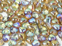 [ PTB ] Czech Heart Beads 6mm - CZHB06-00030-98532 - Crystal Brown Rainbow - 2 Beads