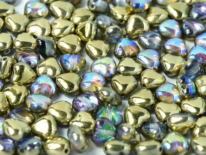 [ PTB ] Czech Heart Beads 6mm - CZHB06-00030-98536 - Crystal Golden Rainbow - 2 Beads