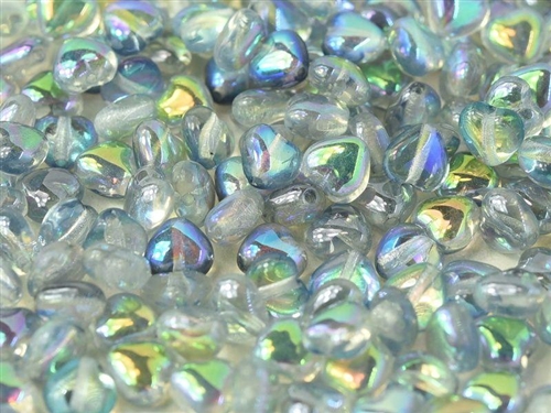 [ PTB ] Czech Heart Beads 6mm - CZHB06-00030-98538 - Crystal Blue Rainbow - 2 Beads
