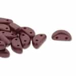 CZHM-25031 - Czech Half Moon 2-Hole Beads : Pastel Burgundy - 25 Count