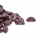 CZHM-25032 - Czech Half Moon 2-Hole Beads : Pastel Bordeaux - 25 Count