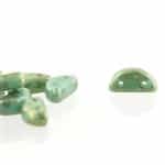 CZHM-TQ15495 - Czech Half Moon 2-Hole Beads : Turquoise Lumi - 25 Count
