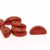 CZHM-WH01890 - Czech Half Moon 2-Hole Beads : Lava Red - 25 Count