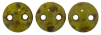 CzechMates Lentil 6mm : CZL-T5342 - Picasso - Opaque Olive - 25 Beads