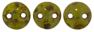 CzechMates Lentil 6mm : CZL-T5342 - Picasso - Opaque Olive - 25 Beads