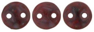 CzechMates Lentil 6mm : CZL-TB9320 - Opaque Red - Black Picasso - 25 Beads