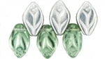 Czech Leaves 12/7mm : CZLEAF-S5050 - Silver - Peridot - 25 count