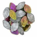 Czech Leaves 12/7mm : CZLEAF-V0003 - Vitrail - Crystal - 25 count