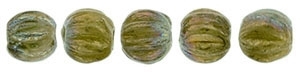CZM3-15776 - Melon Round 3mm : Oxidized Bronze Chartreuse - 25 Count