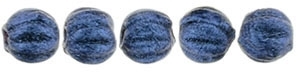 CZM3-79031 - Melon Round 3mm : Metallic Suede - Blue - 25 Count