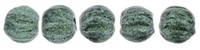 CZM3-79051 - Melon Round 3mm : Metallic Suede - Lt Green - 25 Count