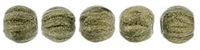 [ 5-1-A-3 ] CZM3-79080 - Melon Round 3mm : Metallic Suede - Gold - 25 Count