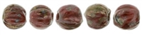 [ 5-1-F-3 ] CZM3-BT9320 - Melon Round 3mm : Opaque Red - Bronze Picasso - 25 Count