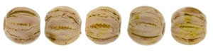 CZM3-P65491 - Melon Round 3mm : Luster - Opaque Rose/Gold Topaz - 25 Count