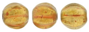 CZM5-29253 - Melon Round 5mm : Halo - Sandalwood - 25 Beads