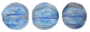 CZM5-29266 - Melon Round 5mm : Halo - Azurite - 25 Beads