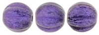 CZM5-79021 - Melon Round 5mm : Metallic Suede - Purple - 25 Beads