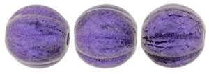 CZM5-79021 - Melon Round 5mm : Metallic Suede - Purple - 25 Beads