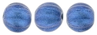 CZM5-79031 - Melon Round 5mm : Metallic Suede - Blue - 25 Beads