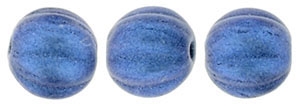 CZM5-79031 - Melon Round 5mm : Metallic Suede - Blue - 25 Beads