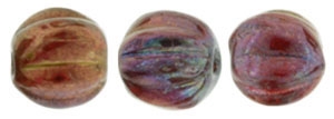 CZM5-R9008 - Melon Round 5mm : Bronze Iris Ruby - 25 Beads