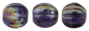 CZM5-Z2051 - Melon Round 5mm : Tanzanite - Celsian - 25 Beads