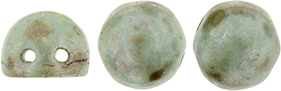 CZMCAB-P65455 - CzechMates Cabochon 7mm : Opaque ULightra Luster - Green - 12 Count