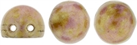 CZMCAB-P65491 - CzechMates Cabochon 7mm : Luster - Opaque Rose/Gold Topaz - 12 Count