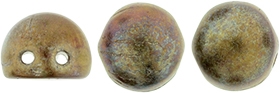 CZMCAB-R14415 - CzechMates Cabochon 7mm : Bronze Luster Iris - Opaque Red - 12 Count