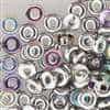 CZO-00030-98530 - Czech O Beads - 1x4mm - 4 Grams - approx 136 beads - Crystal Silver Rainbow