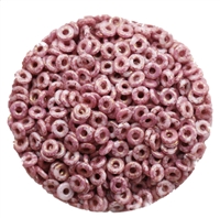 [ OR ] CZO-03000-15496 - Czech O Beads - 1x4mm - 4 Grams - approx 136 beads - Chalk White Teracota Purple