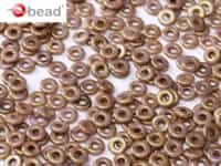 CZO-03000-15695 - Czech O Beads - 1x4mm - 4 Grams - approx 136 beads - Chalk White Lila Gold Luster