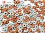 CZO-03000-27237 - Czech O Beads - 1x4mm - 4 Grams - approx 136 beads - Chalk White Sunset Matted