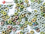 CZO-03000-28171 - Czech O Beads - 1x4mm - 4 Grams - approx 136 beads - Chalk White Vitrail Matted