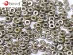 CZO-03000-65431 - Czech O Beads - 1x4mm - 4 Grams - approx 136 beads - Chalk White Blue Luster